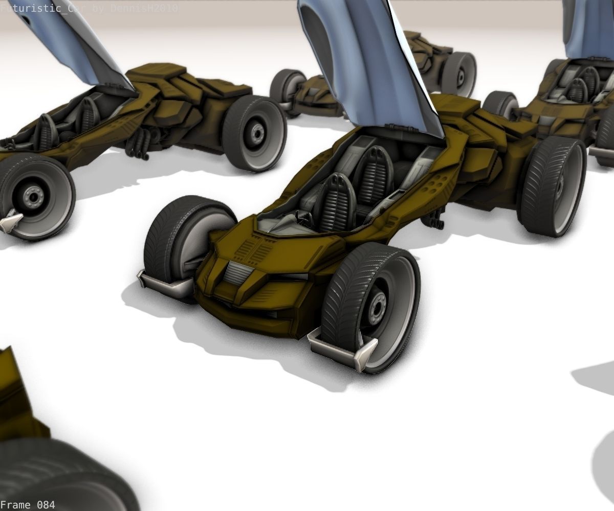 Futuristic Car Game-Ready Free low-poly 3D model_107