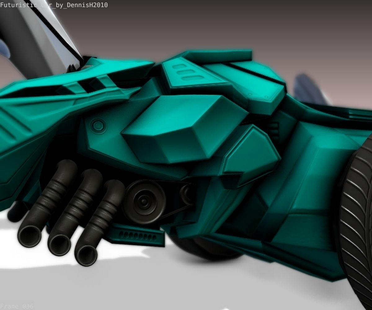 Futuristic Car Game-Ready Free low-poly 3D model_97