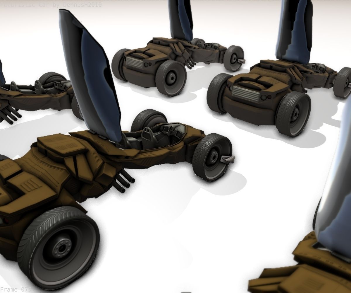 Futuristic Car Game-Ready Free low-poly 3D model_123