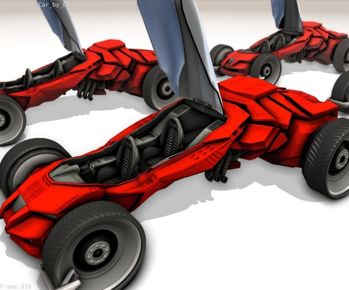Futuristic Car Game-Ready Free low-poly 3D model_77