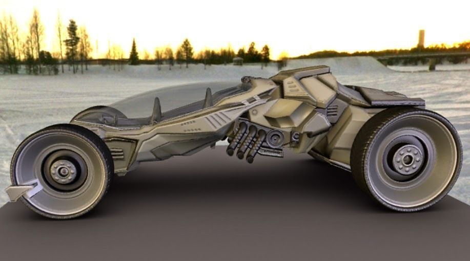 Futuristic Car Game-Ready Free low-poly 3D model_19