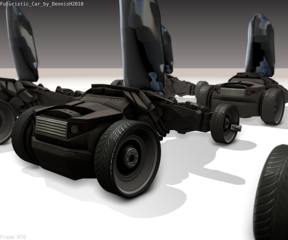 Futuristic Car Game-Ready Free low-poly 3D model_89