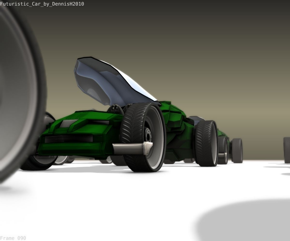Futuristic Car Game-Ready Free low-poly 3D model_125