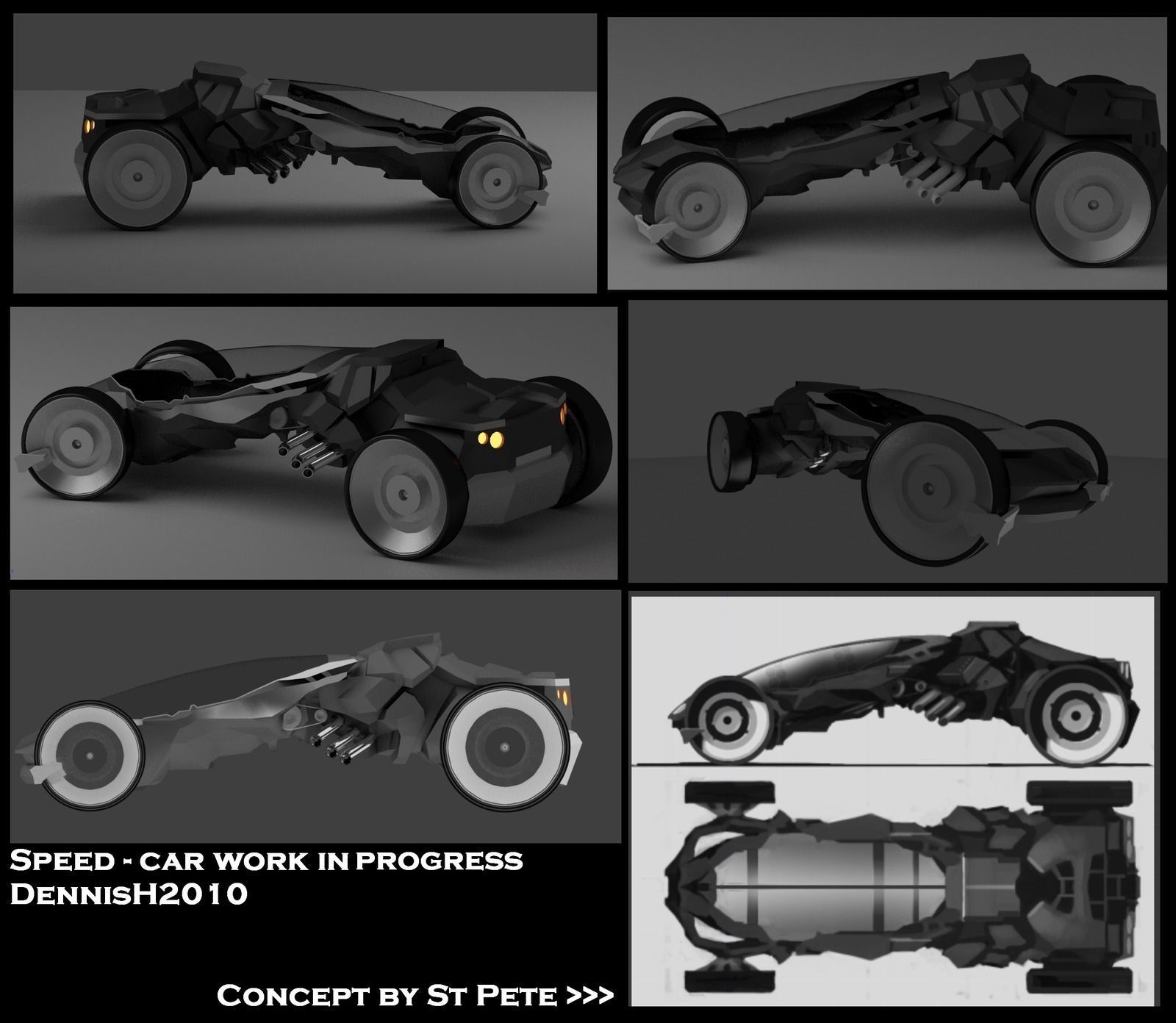 Futuristic Car Game-Ready Free low-poly 3D model_4