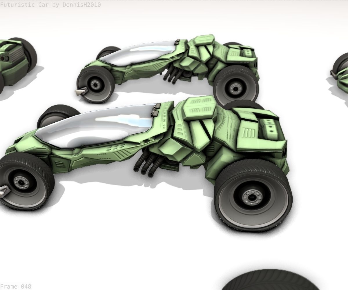 Futuristic Car Game-Ready Free low-poly 3D model_74