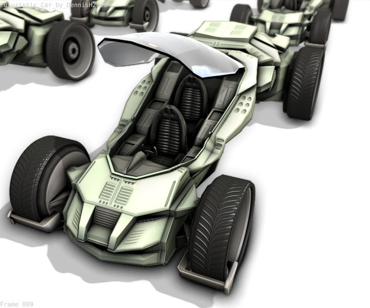 Futuristic Car Game-Ready Free low-poly 3D model_93