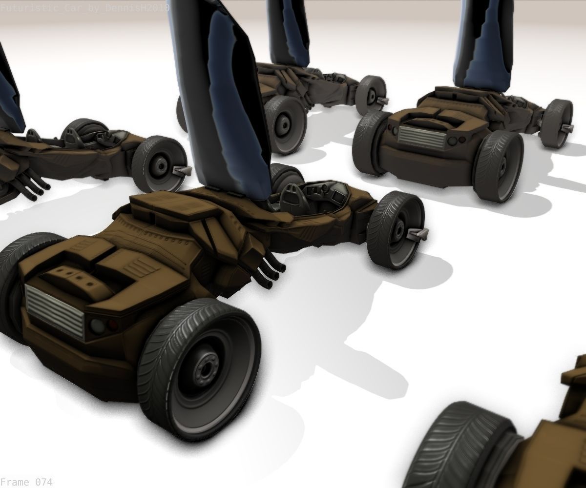 Futuristic Car Game-Ready Free low-poly 3D model_113