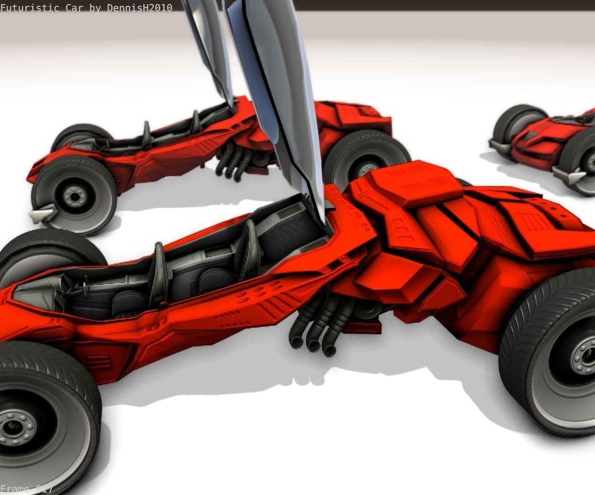 Futuristic Car Game-Ready Free low-poly 3D model_60