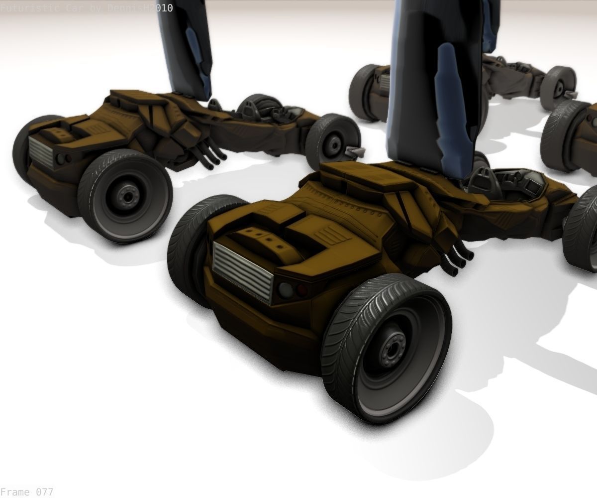 Futuristic Car Game-Ready Free low-poly 3D model_66