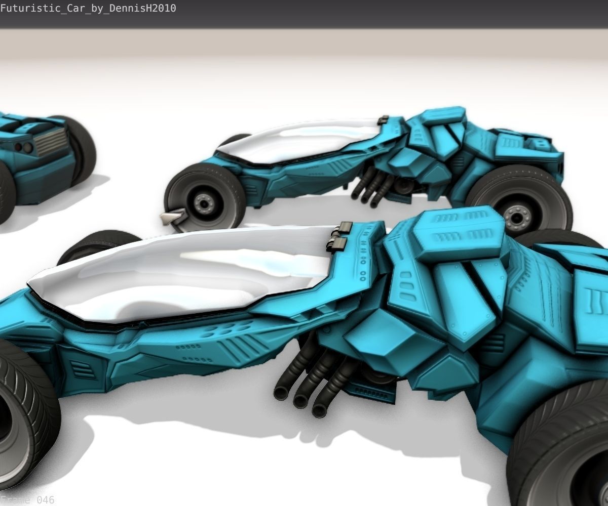 Futuristic Car Game-Ready Free low-poly 3D model_44