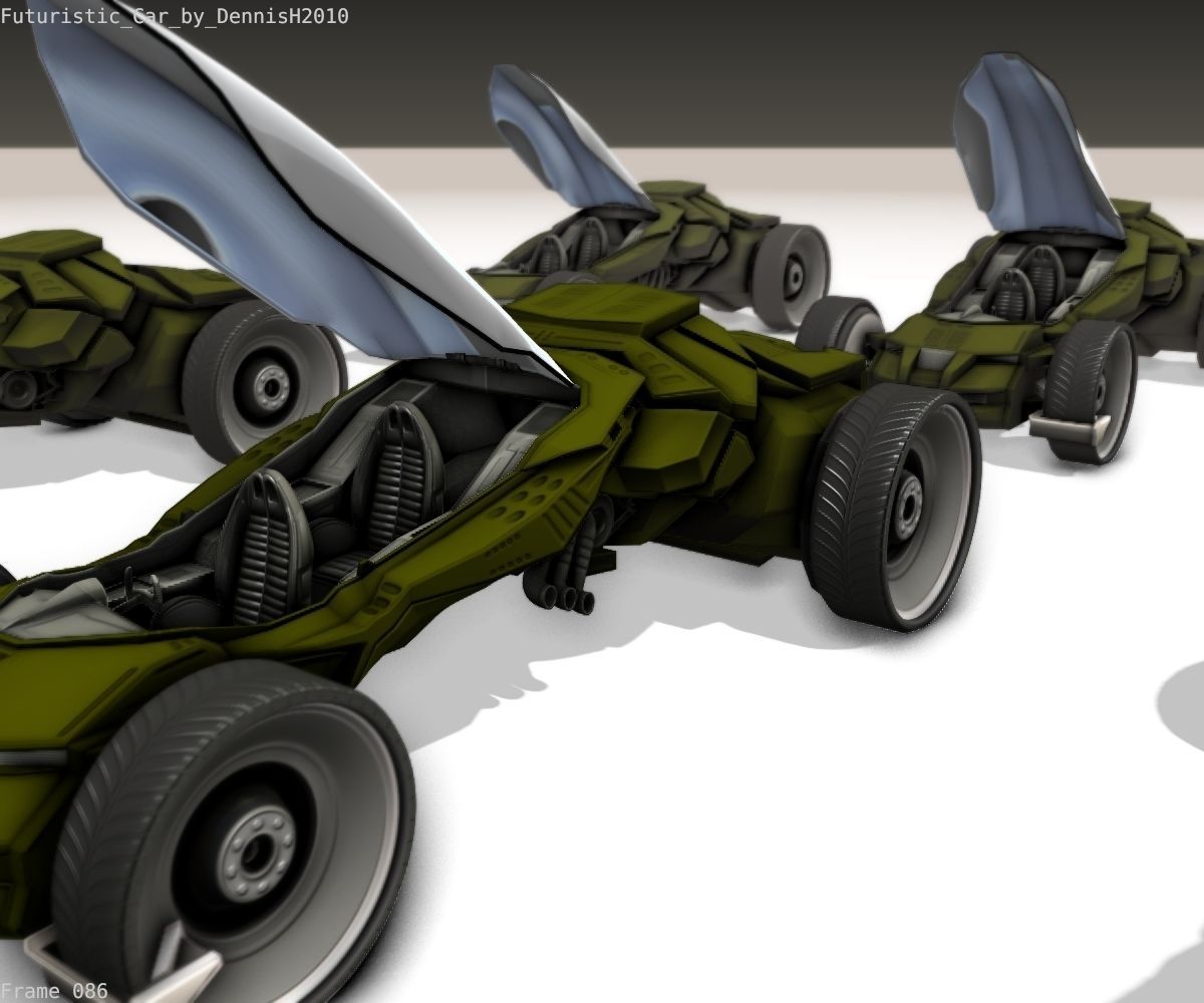 Futuristic Car Game-Ready Free low-poly 3D model_68