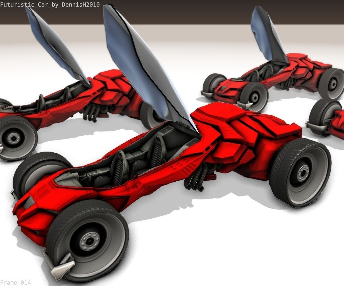 Futuristic Car Game-Ready Free low-poly 3D model_46