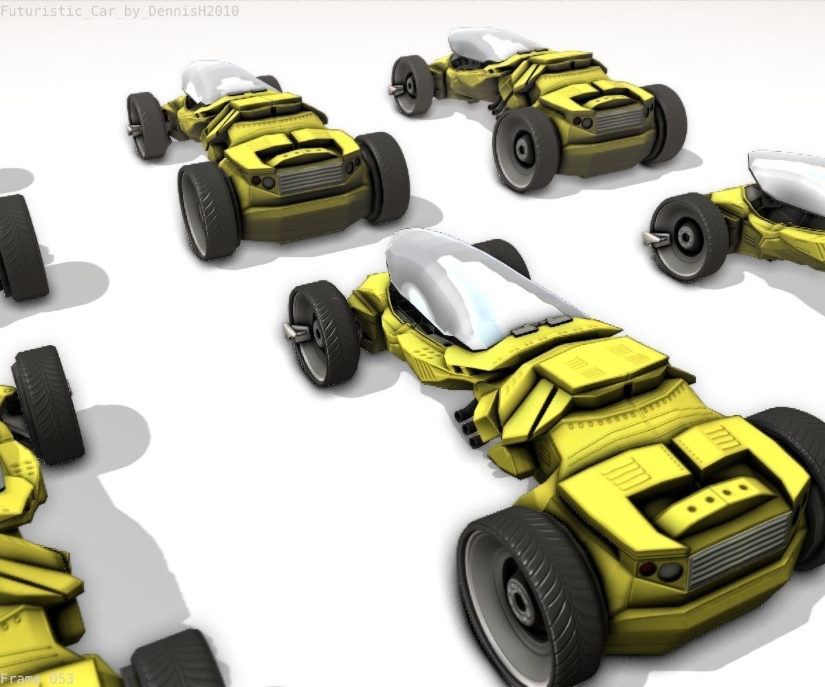 Futuristic Car Game-Ready Free low-poly 3D model_120