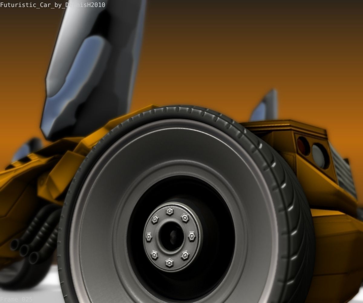 Futuristic Car Game-Ready Free low-poly 3D model_70