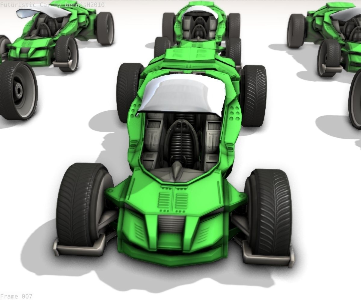 Futuristic Car Game-Ready Free low-poly 3D model_82