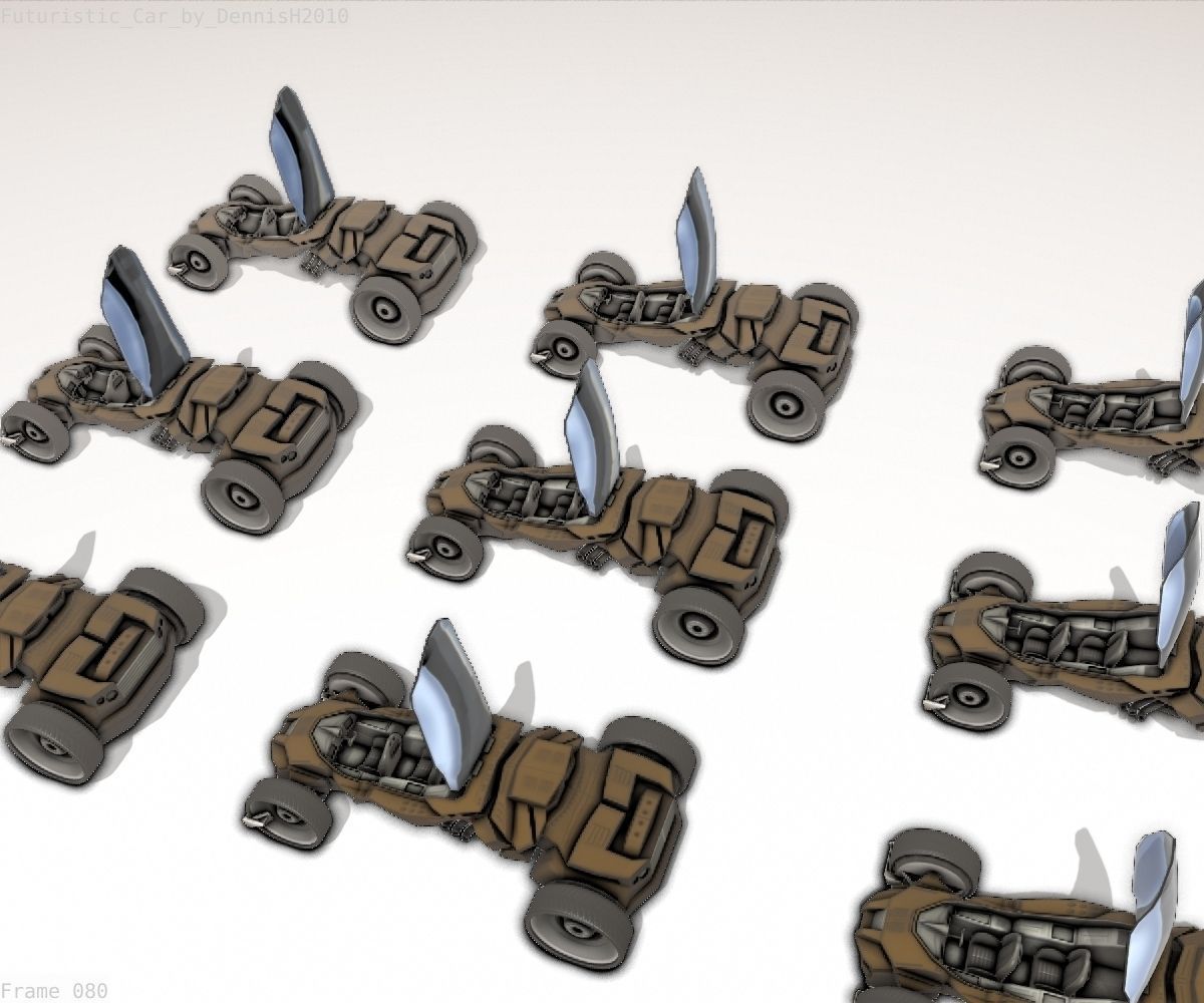 Futuristic Car Game-Ready Free low-poly 3D model_119
