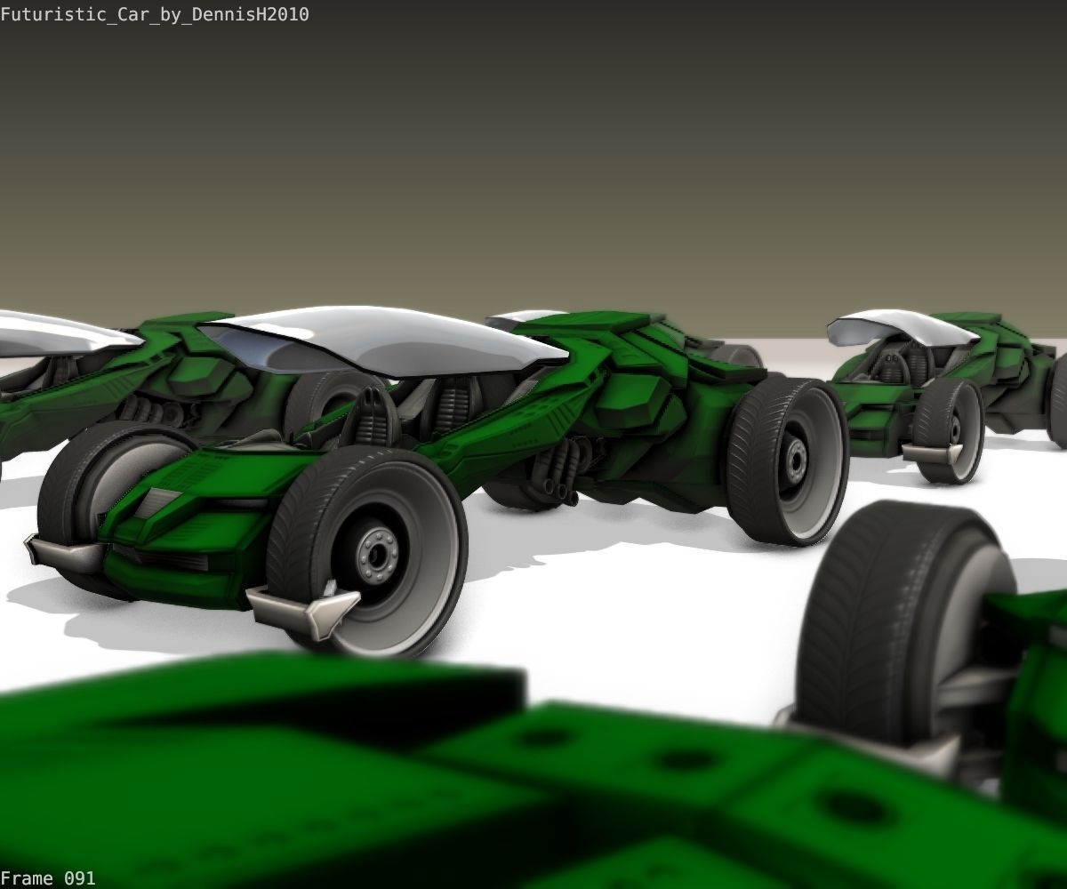 Futuristic Car Game-Ready Free low-poly 3D model_111
