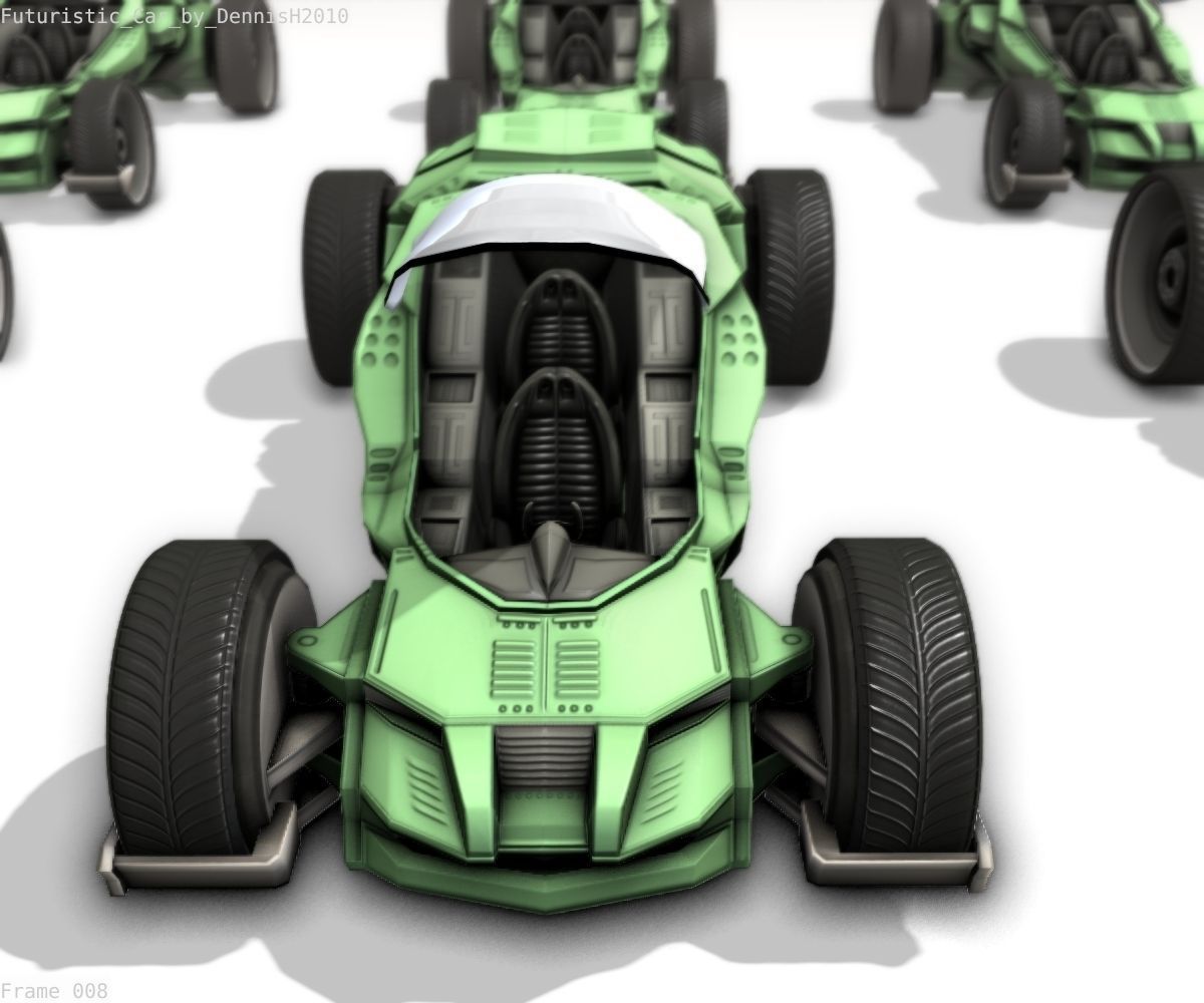 Futuristic Car Game-Ready Free low-poly 3D model_59