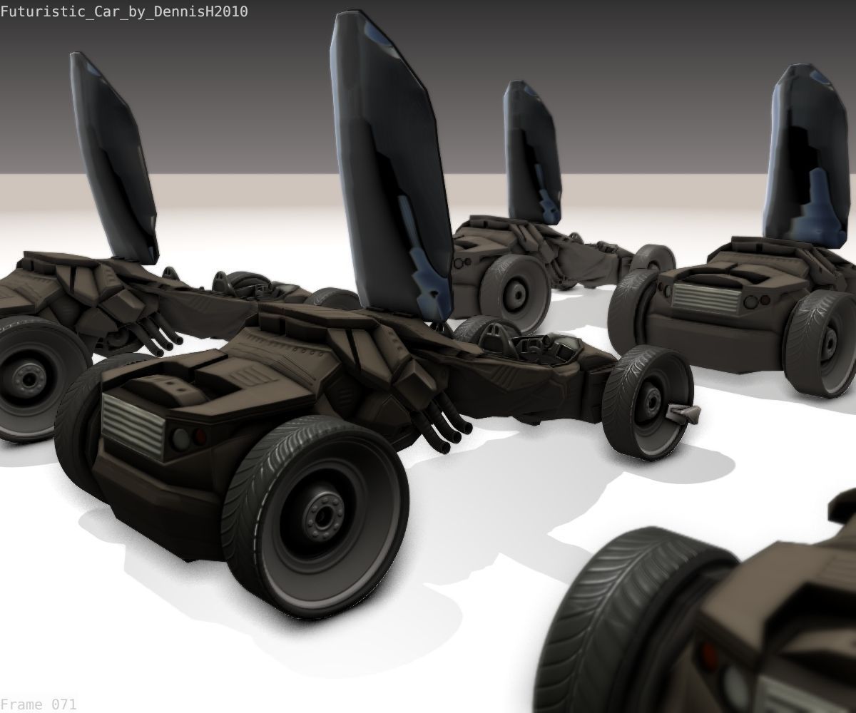 Futuristic Car Game-Ready Free low-poly 3D model_43