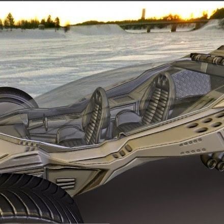 Futuristic Car Game-Ready Free low-poly 3D model_23