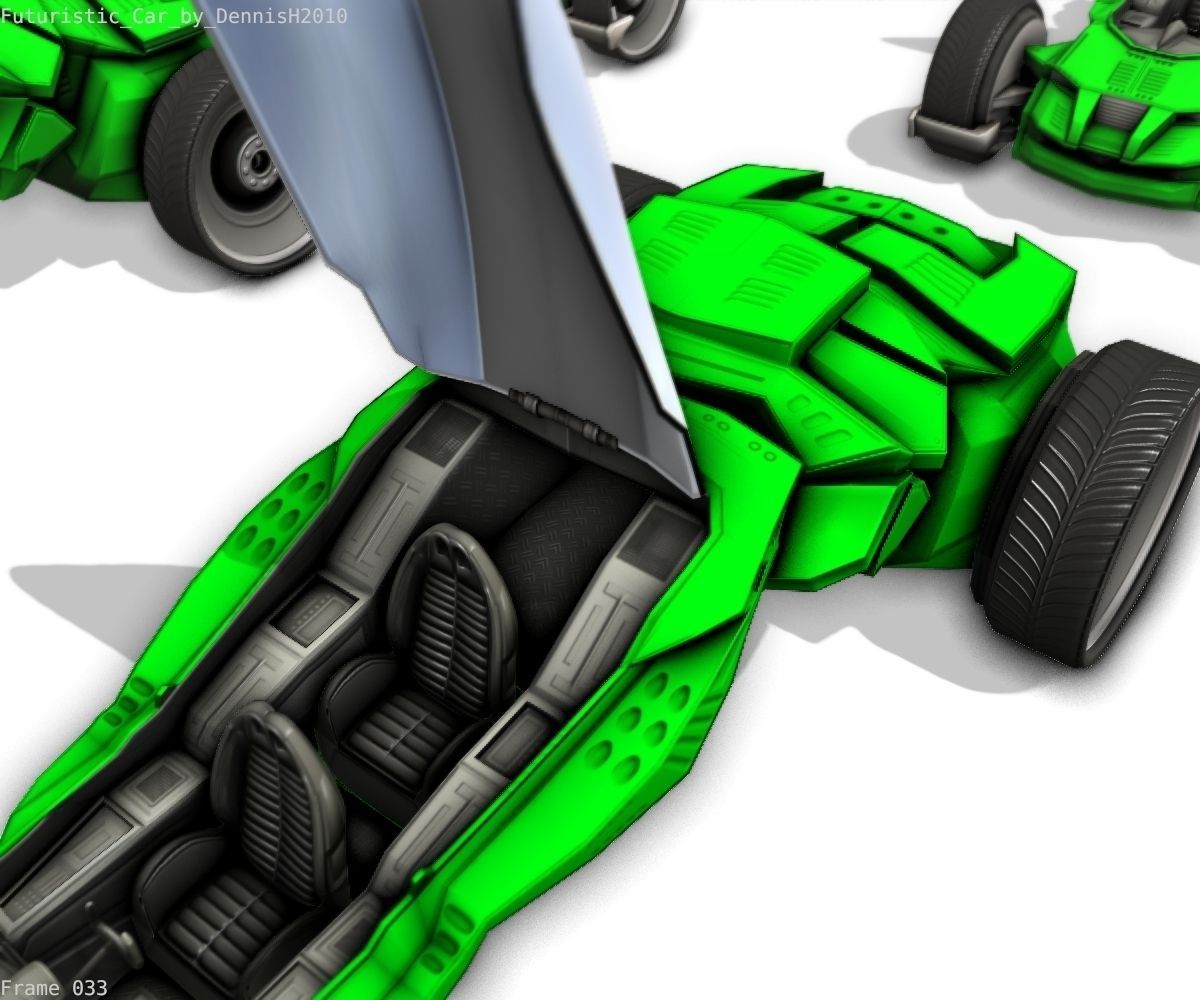 Futuristic Car Game-Ready Free low-poly 3D model_84