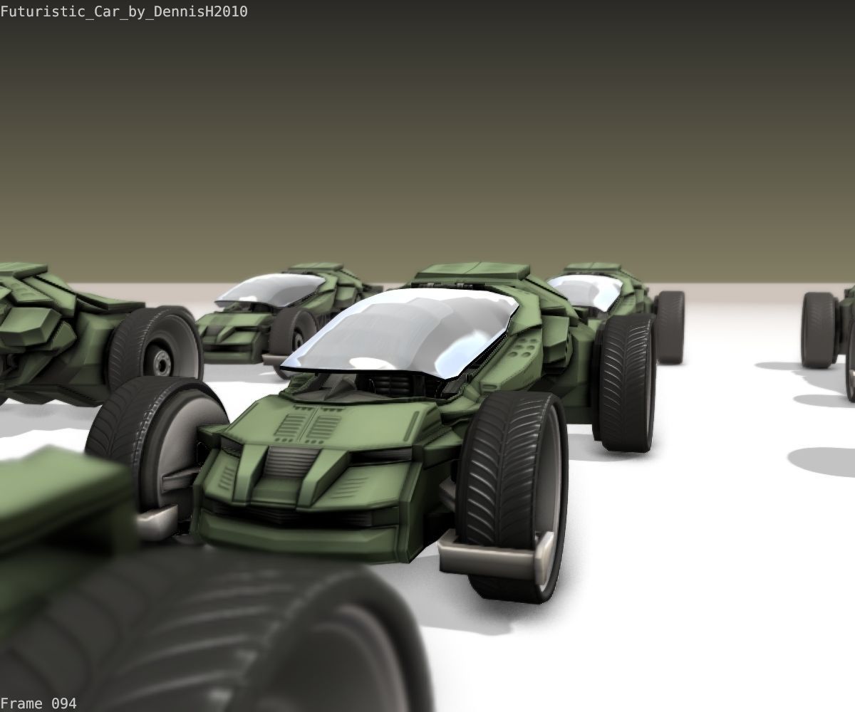 Futuristic Car Game-Ready Free low-poly 3D model_49