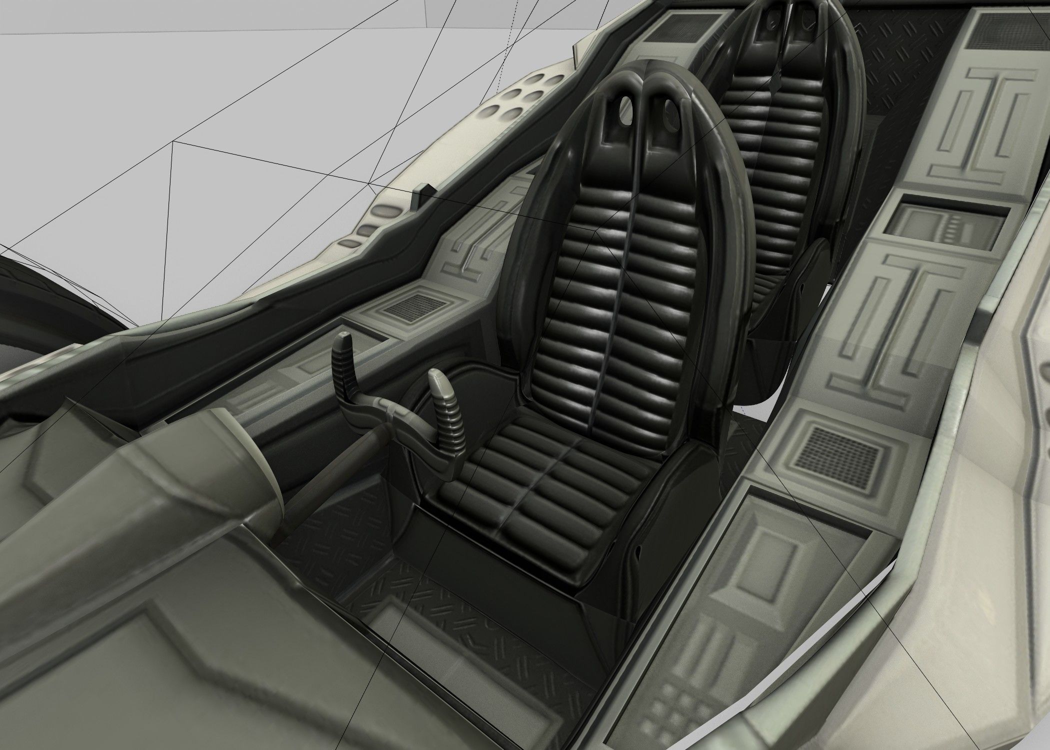 Futuristic Car Game-Ready Free low-poly 3D model_18