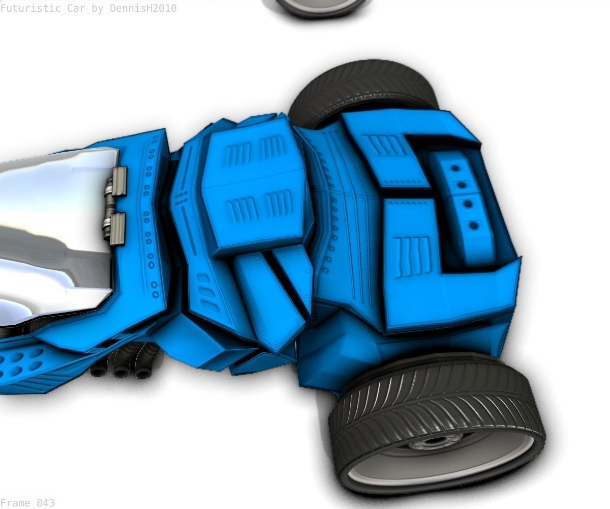 Futuristic Car Game-Ready Free low-poly 3D model_105