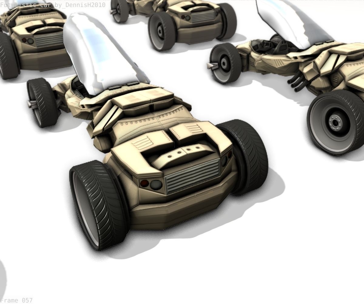 Futuristic Car Game-Ready Free low-poly 3D model_87