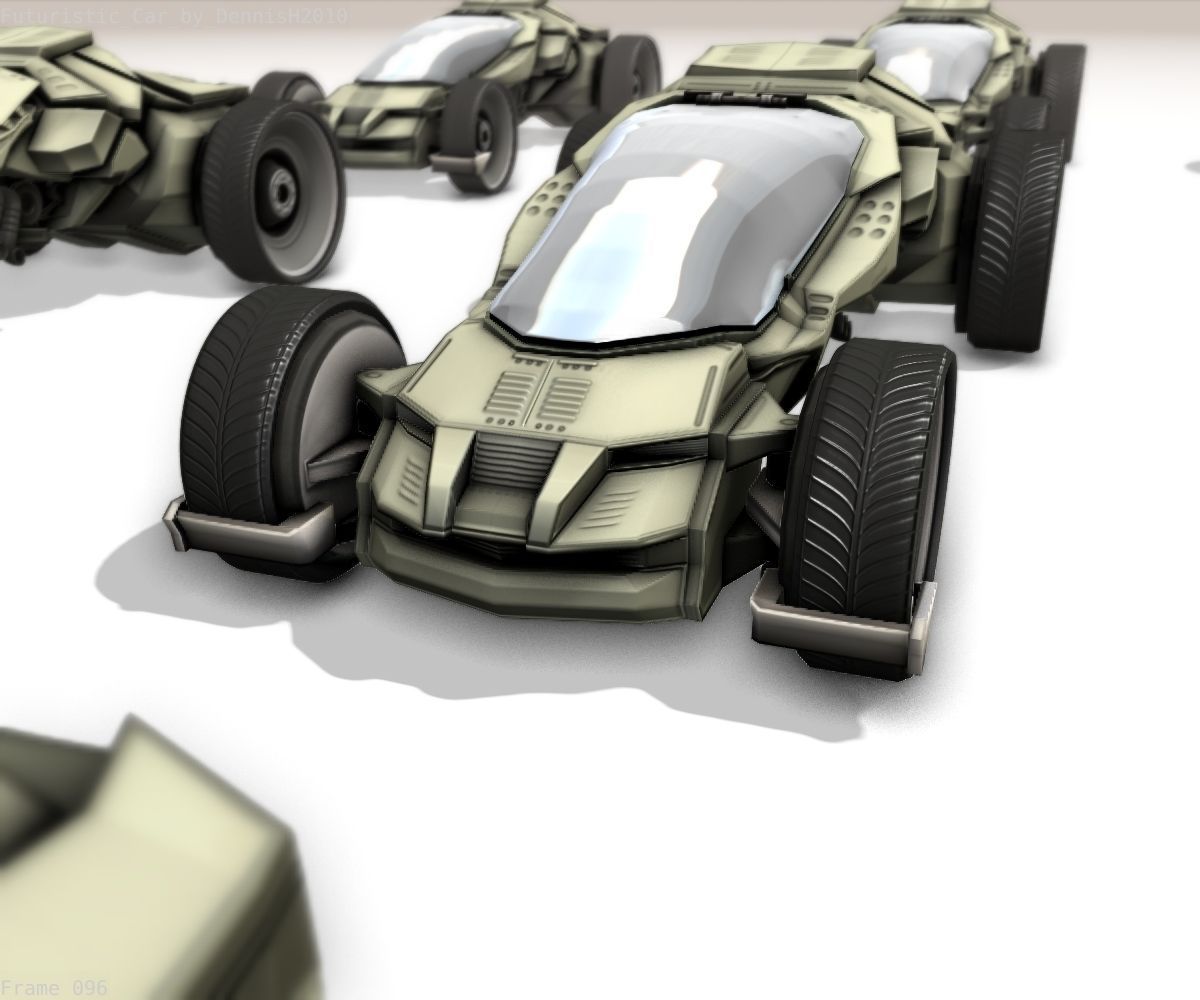 Futuristic Car Game-Ready Free low-poly 3D model_63