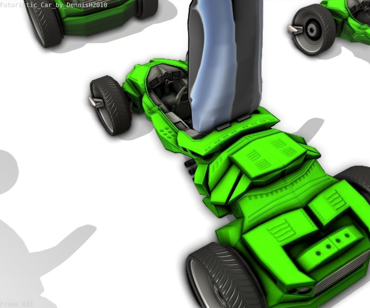 Futuristic Car Game-Ready Free low-poly 3D model_38