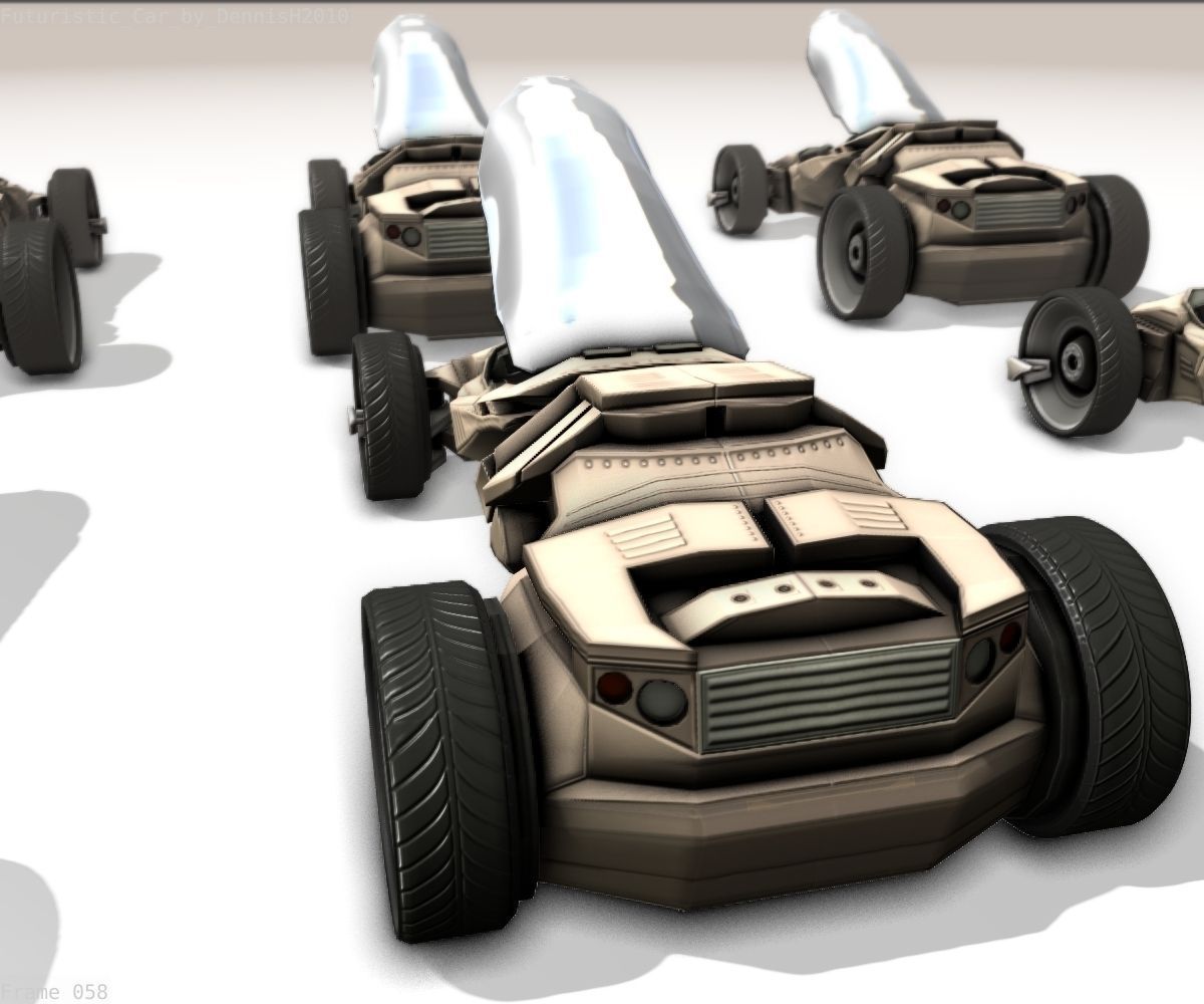 Futuristic Car Game-Ready Free low-poly 3D model_126