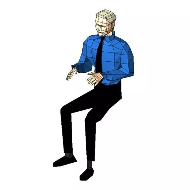 Man on chair Free 3D model