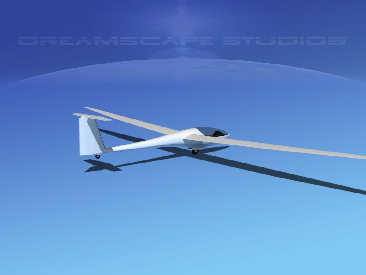 DG-400 17-Metre Sailplane Bare Metal 3D model_5