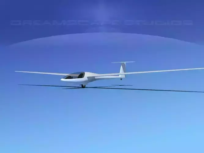 DG-400 17-Metre Sailplane Bare Metal 3D model