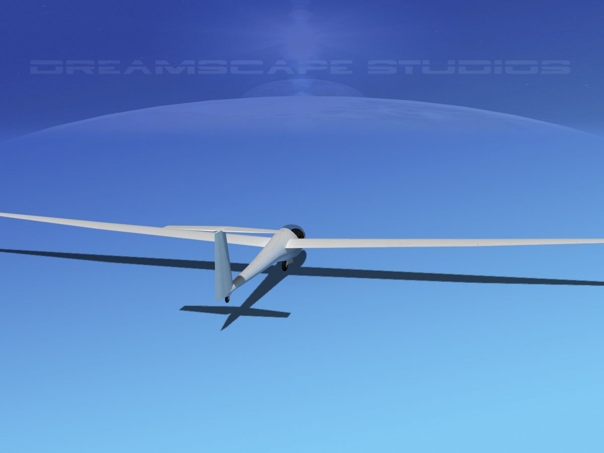 DG-400 17-Metre Sailplane Bare Metal 3D model_6