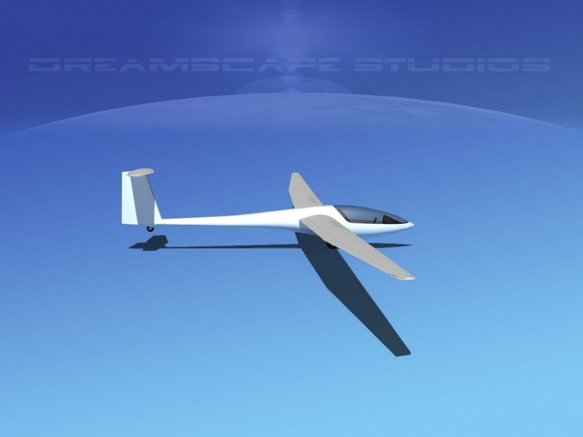 DG-400 17-Metre Sailplane Bare Metal 3D model_4