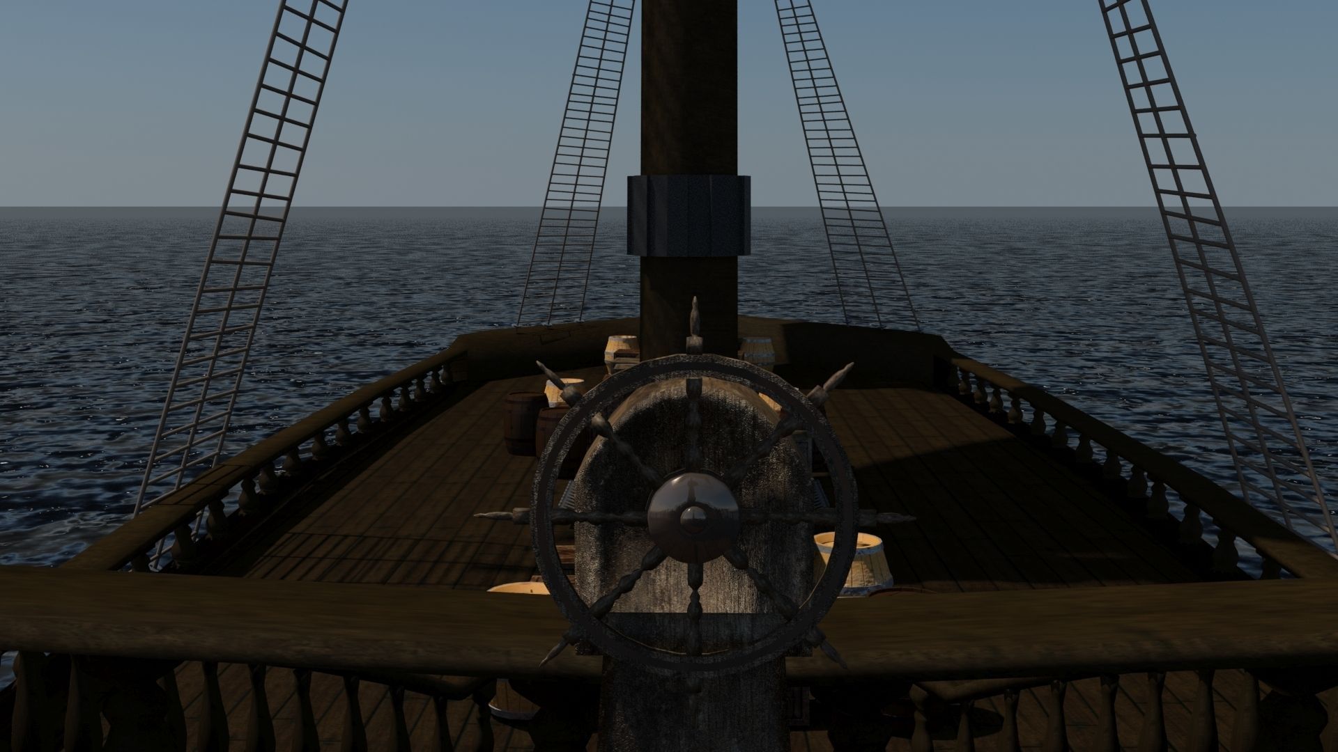 Colonial Ship Low-poly 3D model_2