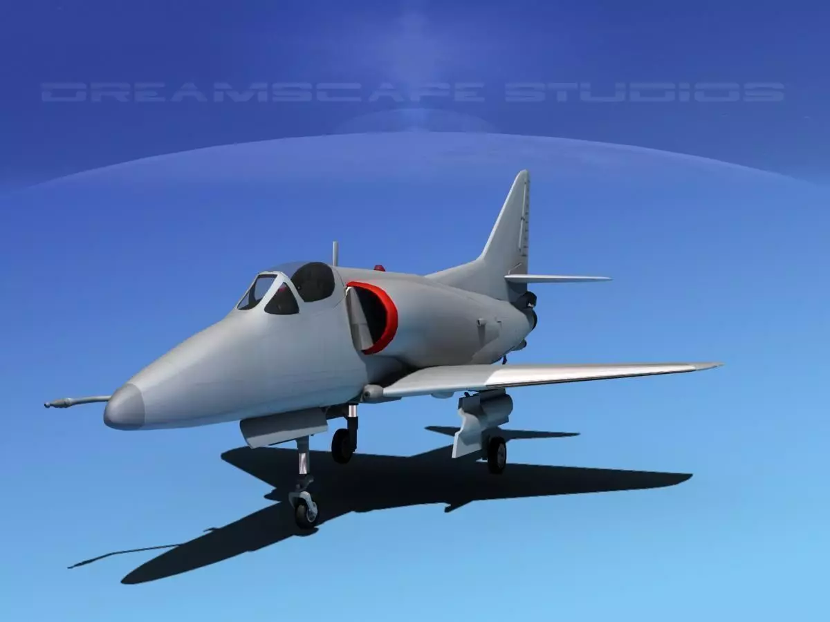 Douglas A-4D Skyhawk Bare Metal 3D model