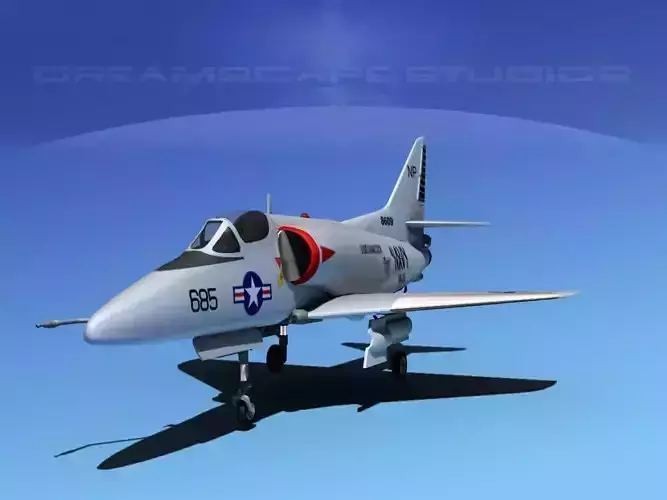 Douglas A-4D Skyhawk US Navy 3D model Douglas A-4D Skyhawk US Navy 3D model