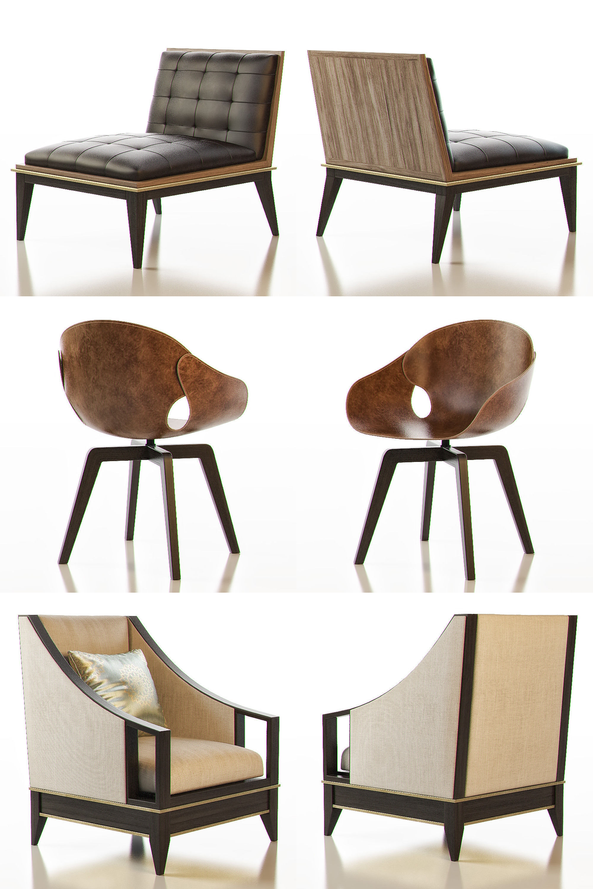 CONTEMPORARY Chair Pack - Set I 3D model_6