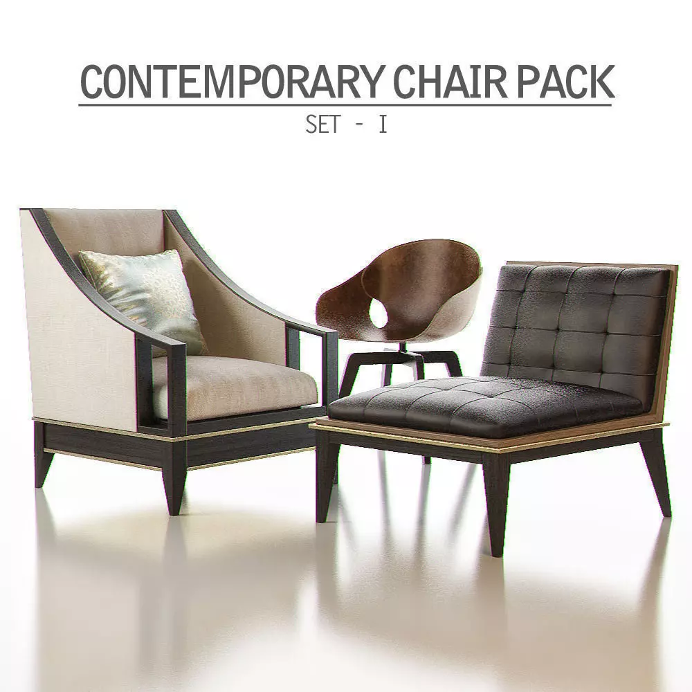 CONTEMPORARY Chair Pack - Set I 3D model_0