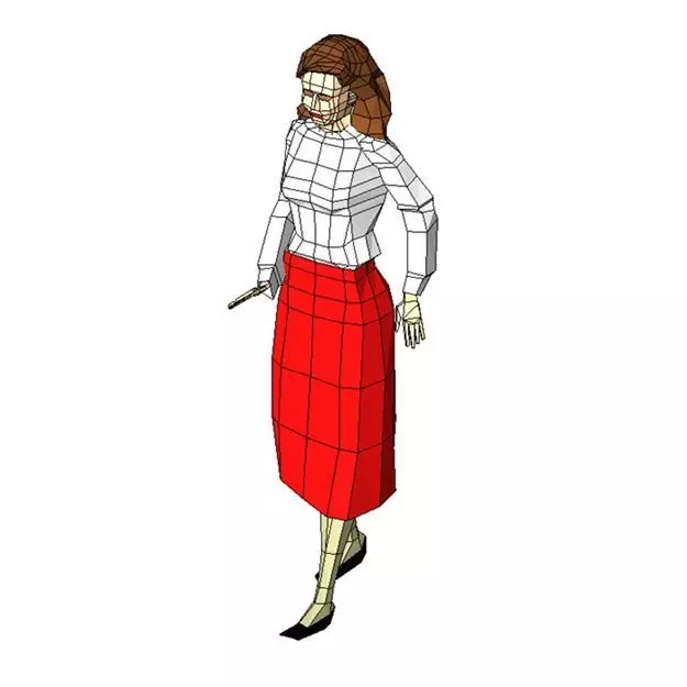 Woman in skirt and shirt Free 3D model