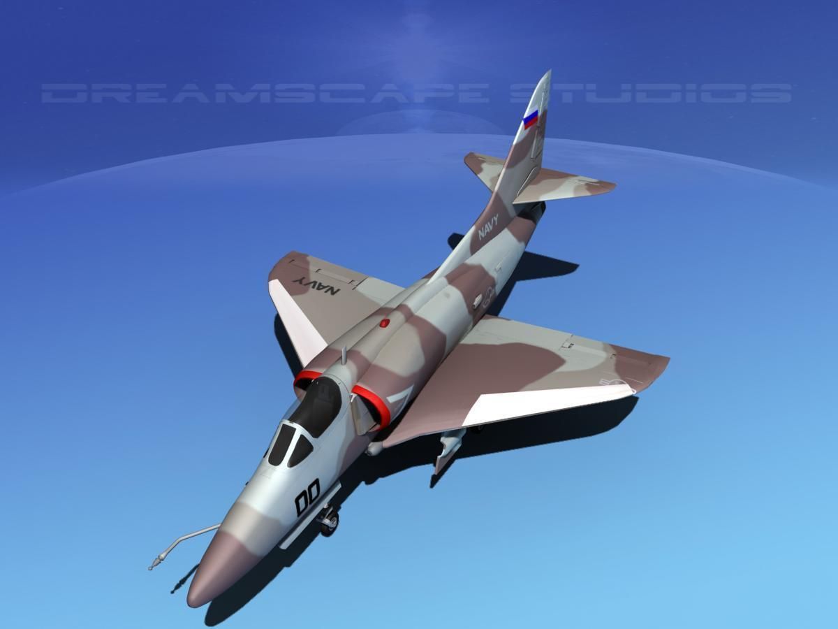 Douglas A-4D Skyhawk V17 USN Aggr 3D model_10