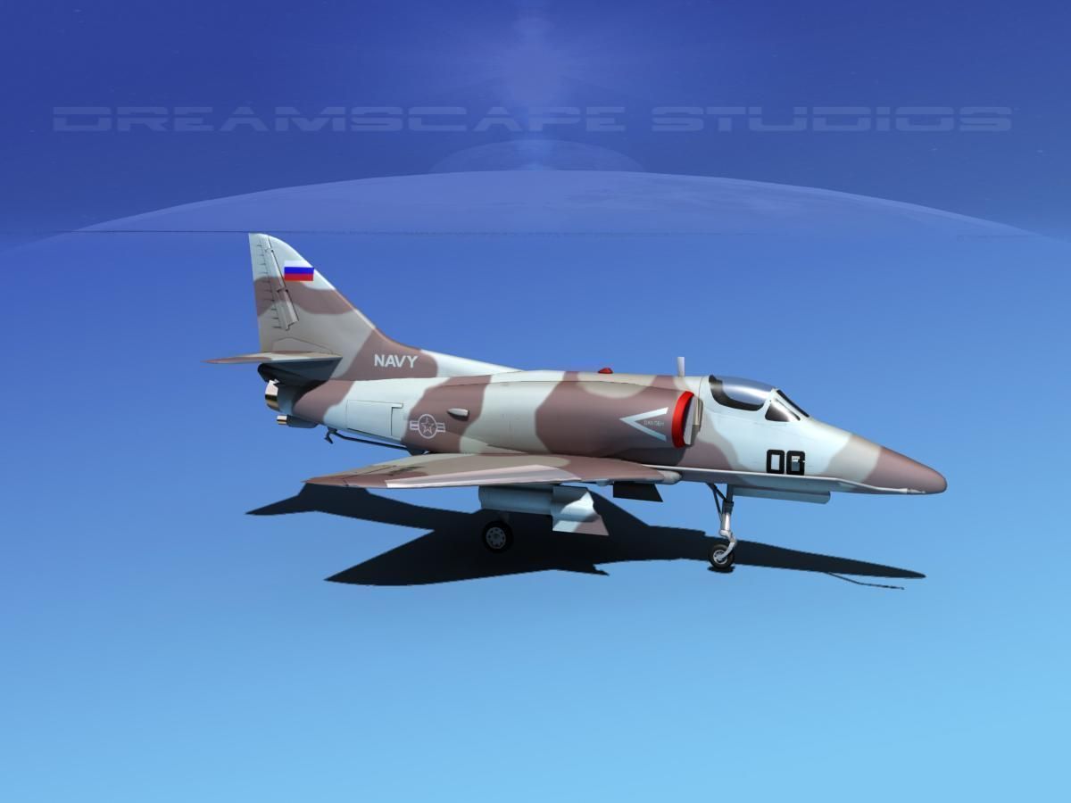 Douglas A-4D Skyhawk V17 USN Aggr 3D model_3