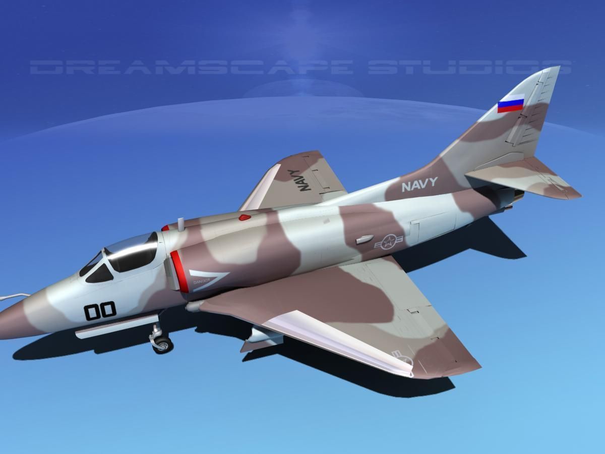Douglas A-4D Skyhawk V17 USN Aggr 3D model_9