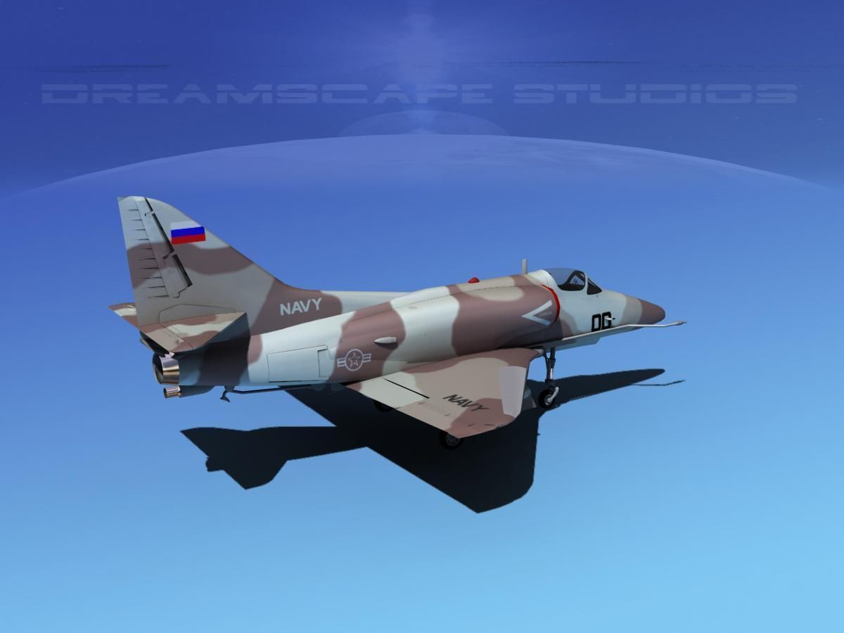 Douglas A-4D Skyhawk V17 USN Aggr 3D model_5