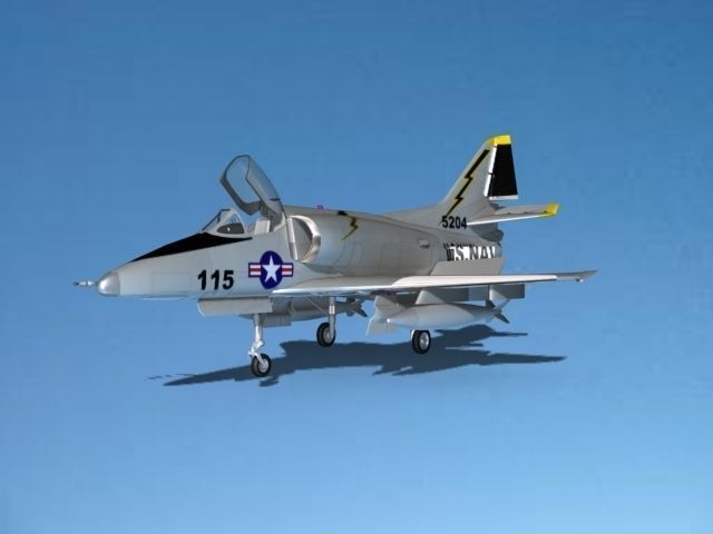 Douglas A-4D Skyhawk V17 USN Aggr 3D model_11