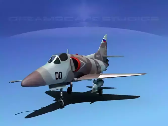 Douglas A-4D Skyhawk V17 USN Aggr 3D model