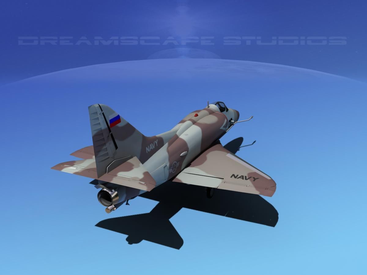 Douglas A-4D Skyhawk V17 USN Aggr 3D model_6